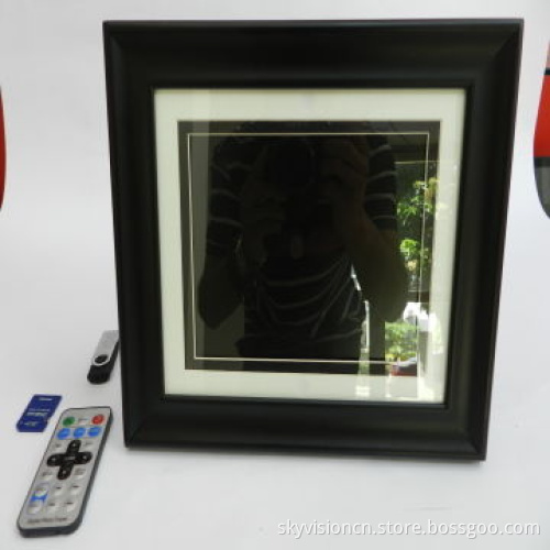8-inch wooden digital photo frame with high resolution, auto copy/play HD video